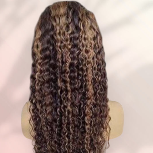 Highlight Deep Curly Frontal Wig