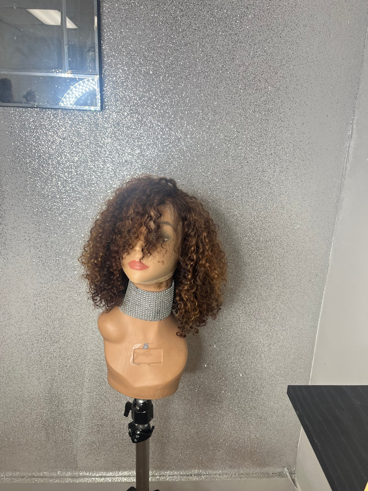 custom wig made with human curly hair